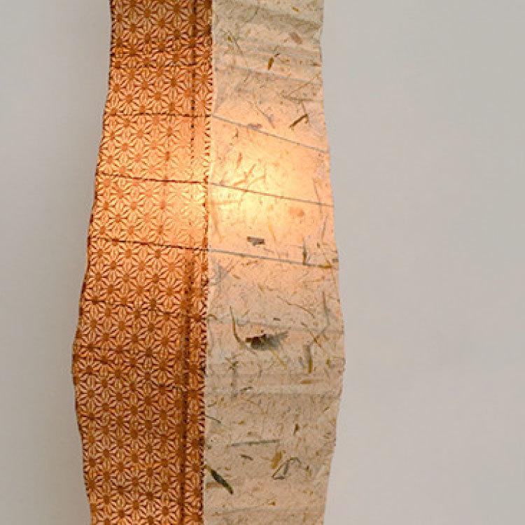 フロアライト ブラウン バナナ和紙 麻葉柄 和モダン お洒落 高級感