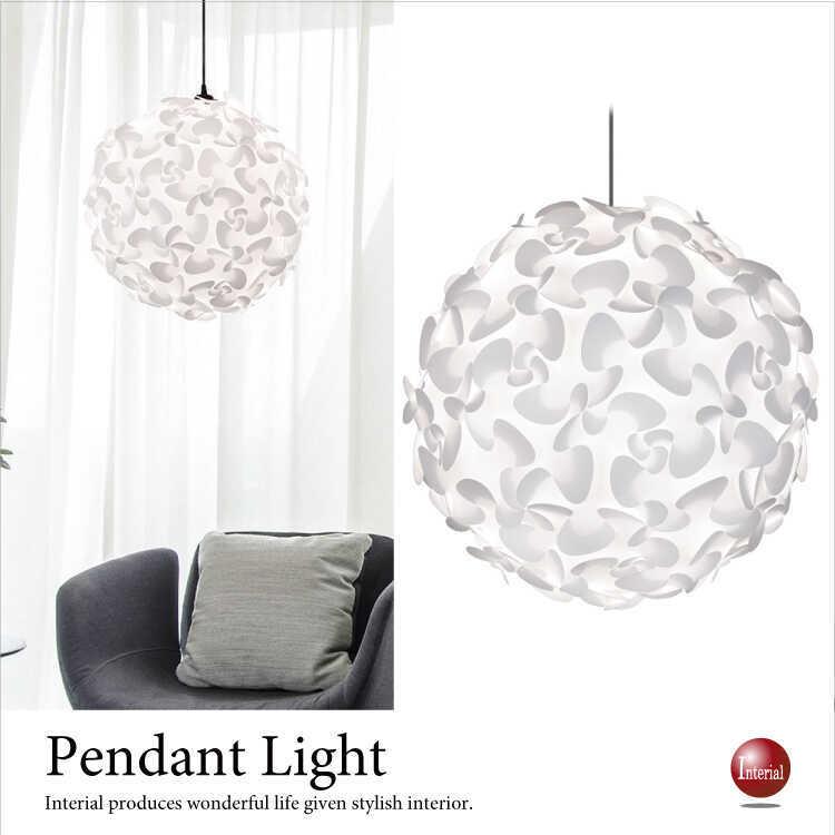 3年保証 ペンダントライト 花柄 モダン 北欧 上品 華やか ホワイト 球体 可愛い リビング デザイナーズ インテリア 1灯 Led電球専用 ペンダントライト 電球 電球なし 本体のみ Panero Shop