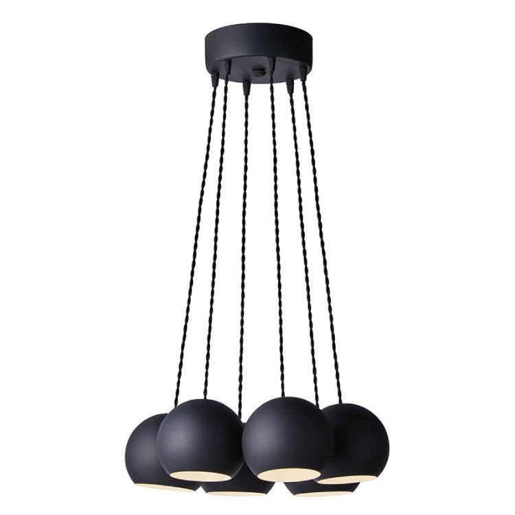 ペンダントライト 丸型 モダン スタイリッシュ スチール製 階段 吹き抜け 天井照明 高さ調節 長さ調節 長い ブラック クローム ゴールド 6灯 LED対応 |  | 01