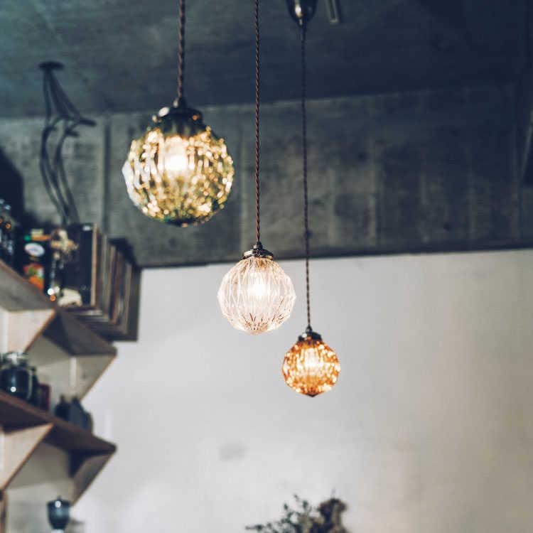 ペンダントライト おしゃれ ガラス製 ブルー アンバー クリア 1灯 LED