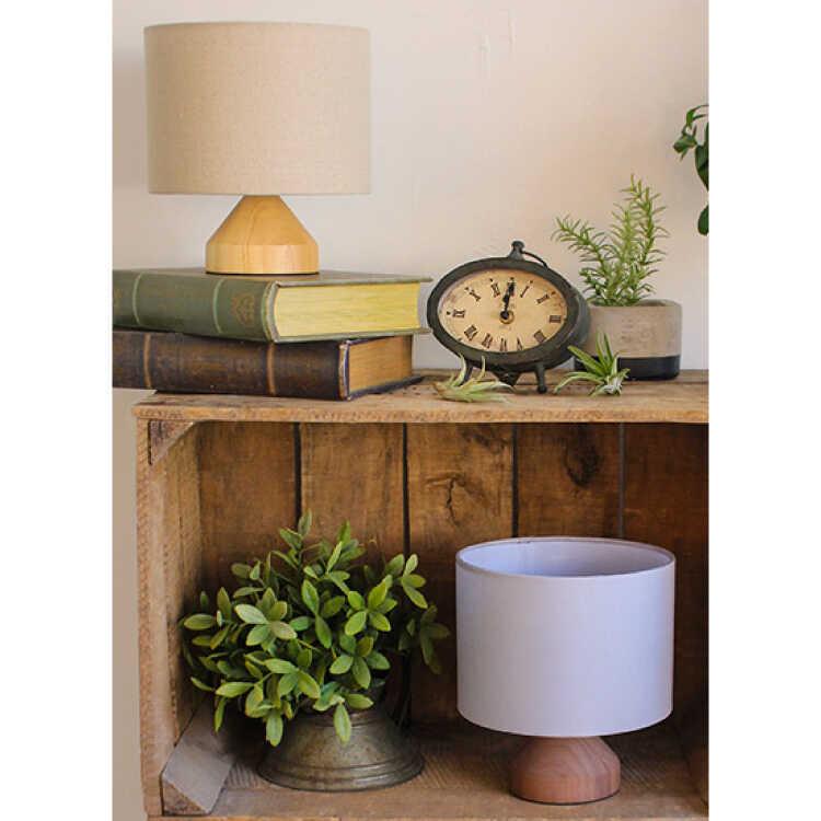 輸入雑貨ガラス内臓ランプ布シェードテーブルスタンドヨーロピアン