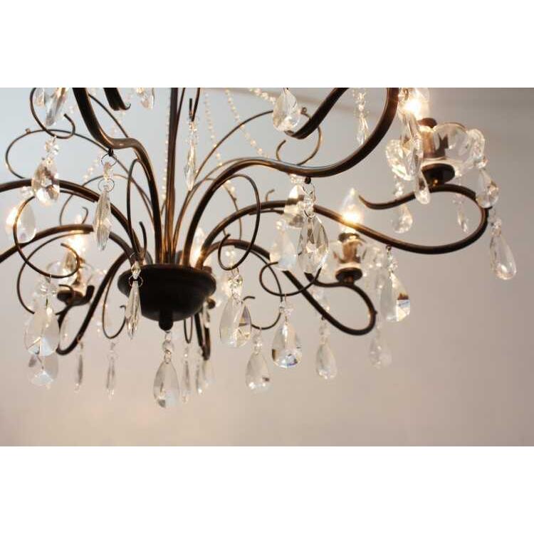 シャンデリア 8灯 直径65cm 6畳 8畳 ブラックアンティーク シック 高級