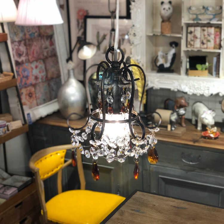 シャンデリア 可愛い 1灯 小さい LED対応 アンティーク トイレ 玄関 