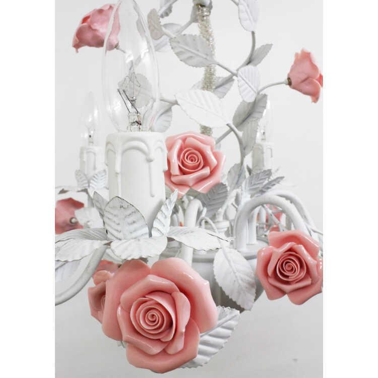 ホワイトフラワーシャンデリア 6灯 クリスタルシャンデリア 6灯「LACIA」クリア（φ620×H650mm） | EL JEWEL