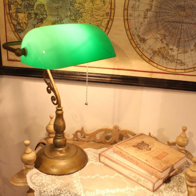テーブルランプ バンカーズライト 卓上照明 レトロ グリーン 緑