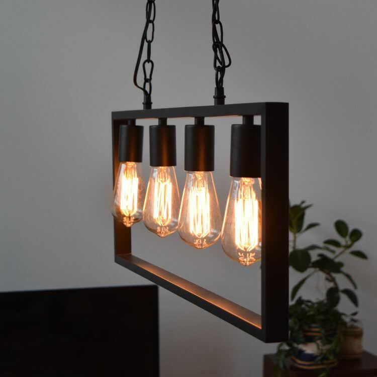 ペンダントライト おしゃれ 長方形 スチール フレーム 北欧