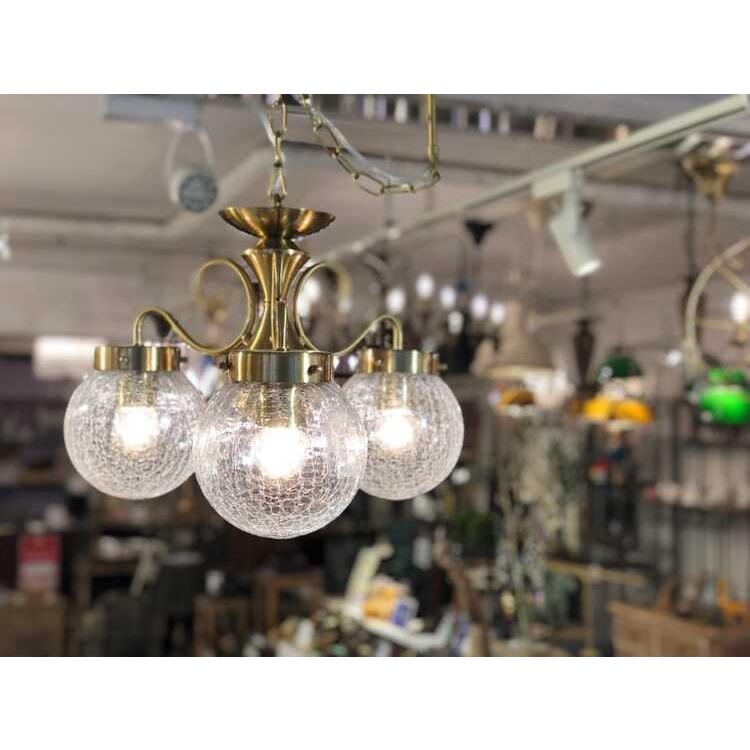 ペンダントライト 上品 アンティーク クラック 洋風 球体 おしゃれ ゴールド ヒビ クラシカル ダイニング 玄関 天井照明 3灯 LED電球対応 |  | 02