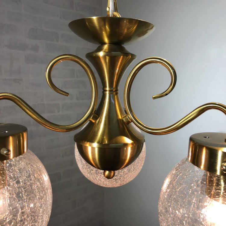 ペンダントライト 上品 アンティーク クラック 洋風 球体 おしゃれ ゴールド ヒビ クラシカル ダイニング 玄関 天井照明 3灯 LED電球対応 |  | 04