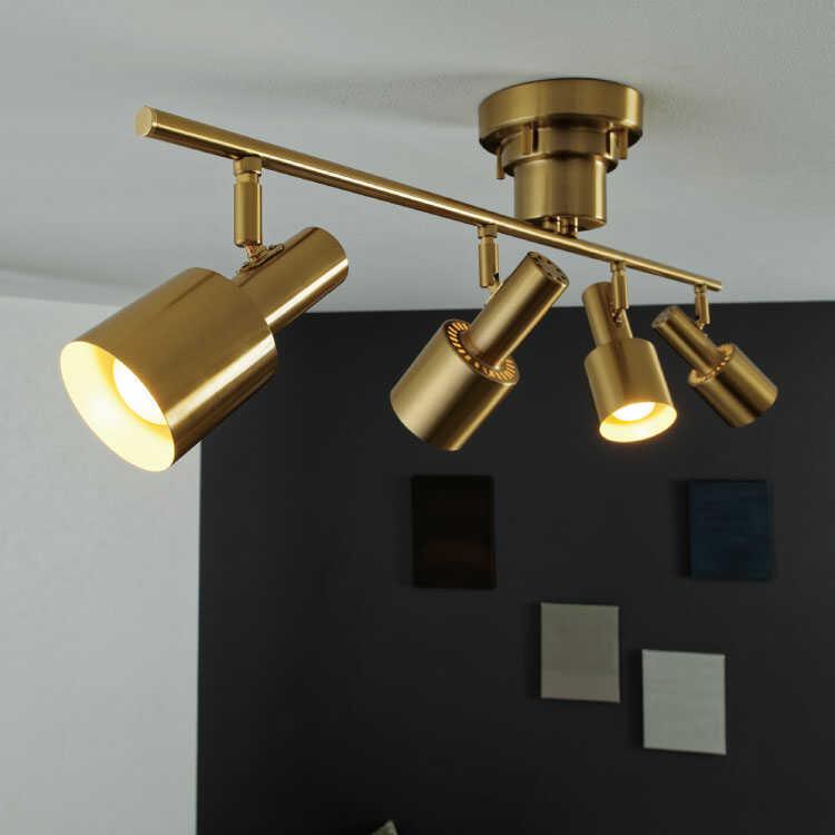 4灯スポットライト アンティークゴールド スポットライト シーリングライト 4連 ゴールド 6畳 8畳 ヴィンテージ