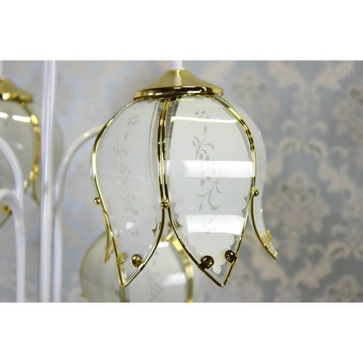 フロアライト フラワー 上品 5灯 白 ホワイト 段階調光