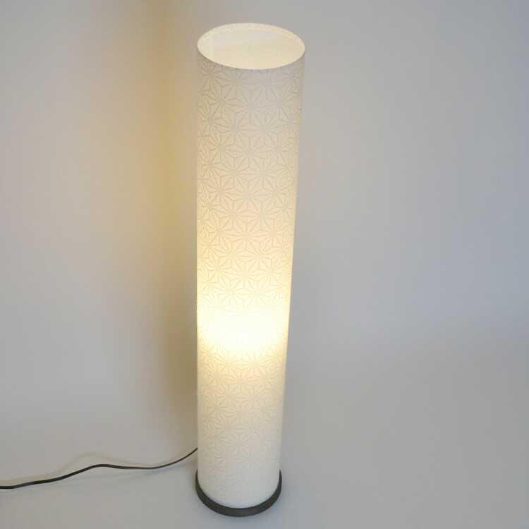 フロアライト 円柱 麻葉柄 大型 和風 シンプル おしゃれ 上品