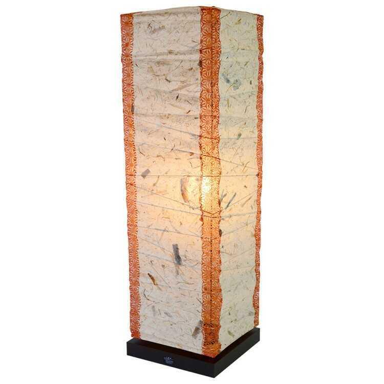 美濃和紙 和風 モダン照明 スタンド型フロアライト バナナ×麻葉唐茶 美濃和紙 和風 モダン照明 スタンド型フロアライト バナナ×麻葉唐茶