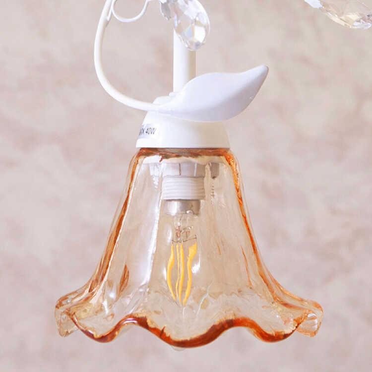 ペンダントライト 可愛い 上品 フラワー お花 ホワイト アンバー