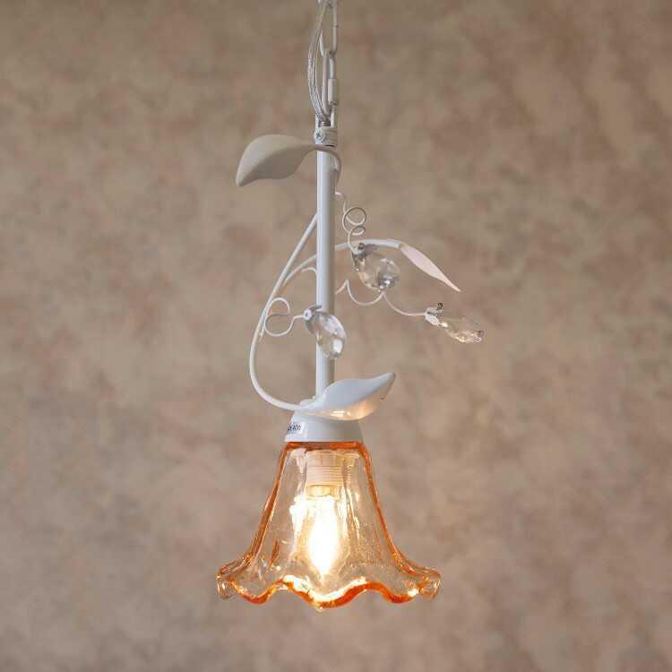 品質検査済 ペンダントライト 可愛い 上品 フラワー お花 ホワイト アンバー コンパクト クリスタル 1灯 トイレ キッチン 女性 長さ調節可能 Led電球付属 ペンダントライト 配送地域 本商品は追加送料が必要な地域あり 北海道 Panero Shop
