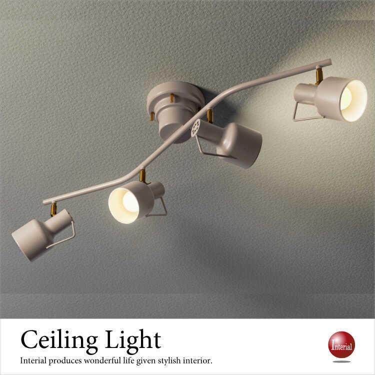 スポットライト グレー 北欧 オシャレ モダン 可愛い 4灯 ワンルーム 寝室 ナチュラル シンプル 角度調節可能 シーリング 天井照明 Led専用 Lt 4771 インテリアル 通販 Yahoo ショッピング