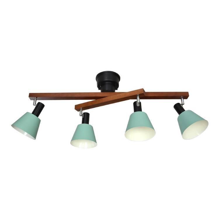 最適な価格 シーリングライト 4灯 スポットライト Led対応 オシャレ グリーン 天井照明 ナチュラル 子供部屋 書斎 寝室 ポップ 角度調節可能 アーム回転式 スポットライト 電球 E26 60w相当 電球色フロストled付 Www Billsowerstreeservice Com