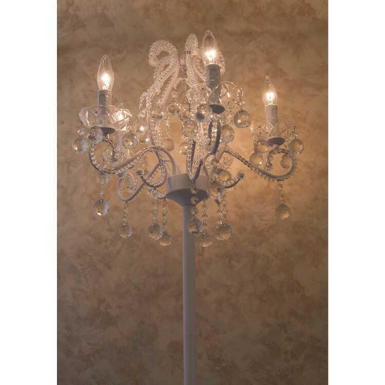 フロアライト シャンデリア エレガント 上品 5灯 間接照明 寝室 姫系