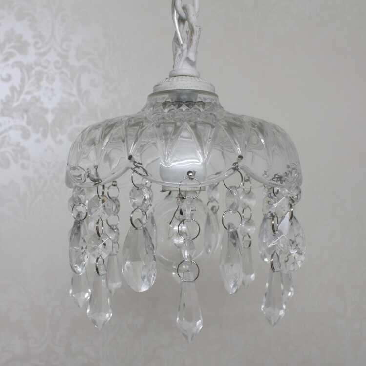 ペンダントライト シャンデリア 1灯 可愛い ガラス トイレ用 玄関用