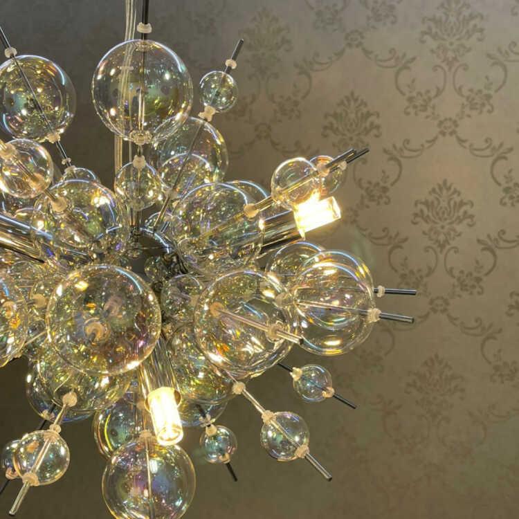 バブルシャンデリア ペンダントライト シャボン玉 ボール型 LED 6灯