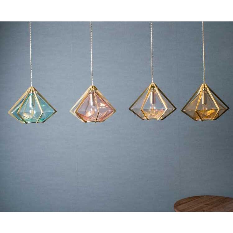 ペンダントライト LED おしゃれ 照明 ガラス ブルー 青 宝石 1灯 天井