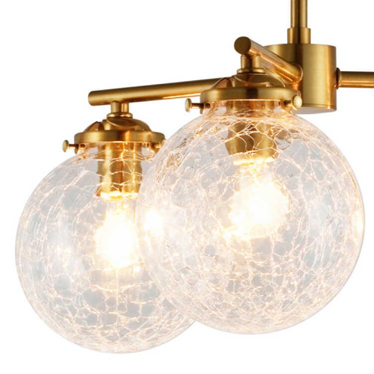 ペンダントライト 3灯 クラック おしゃれ LED対応 天井照明 ガラス 丸