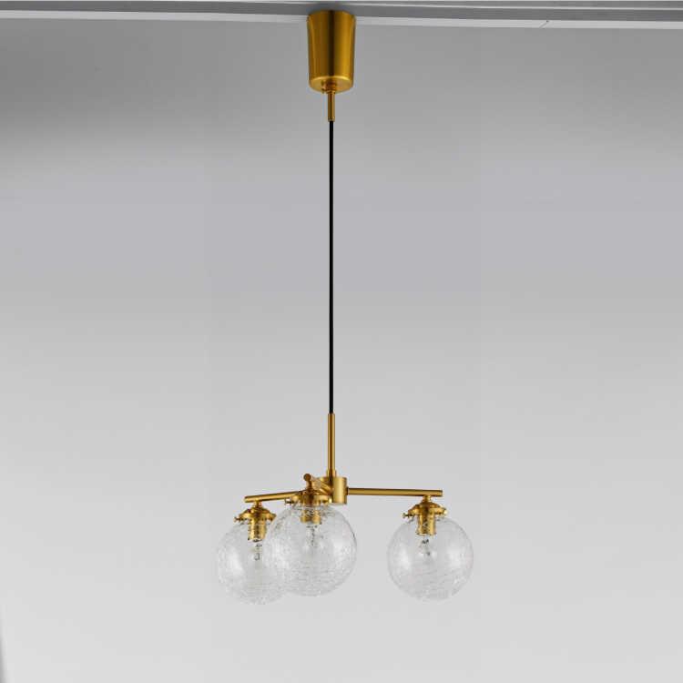 ペンダントライト 3灯 クラック おしゃれ LED対応 天井照明 ガラス 丸