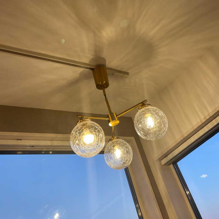 ペンダントライト 3灯 クラック おしゃれ LED対応 天井照明 ガラス 丸