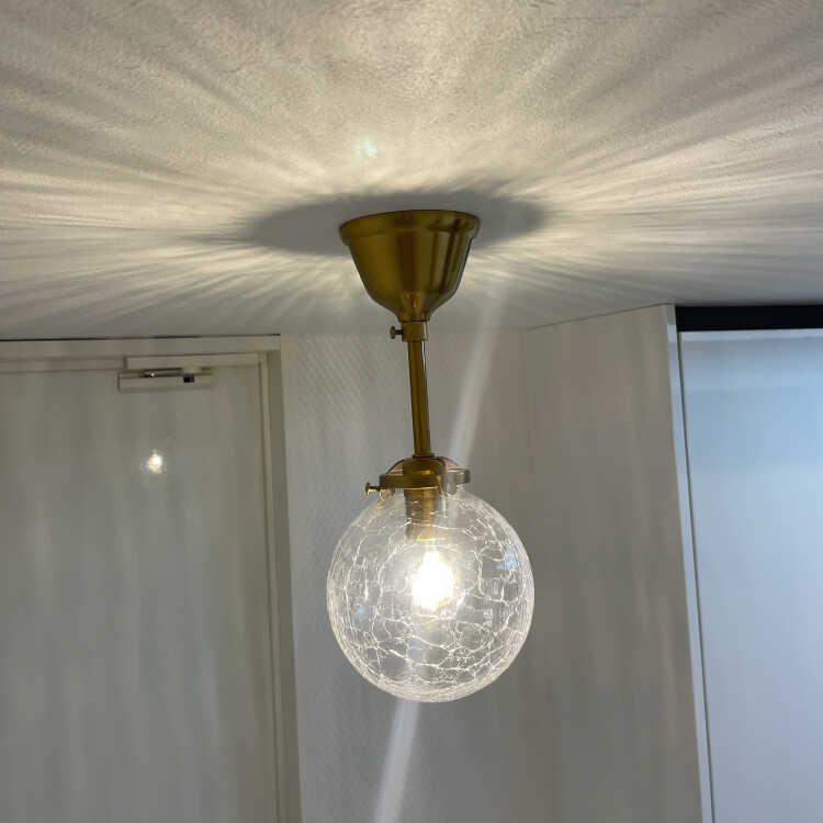 シーリングライト 1灯 ガラス クラック 球体 LED電球対応 キッチン
