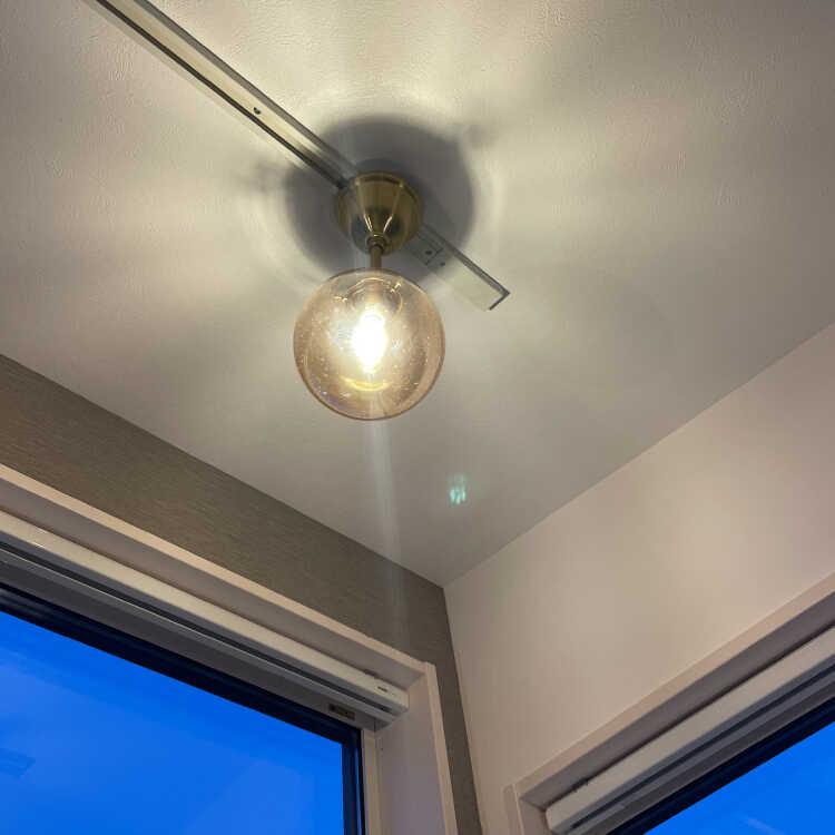 シーリングライト お洒落 LED対応 照明器具 アンバー ガラス 丸い