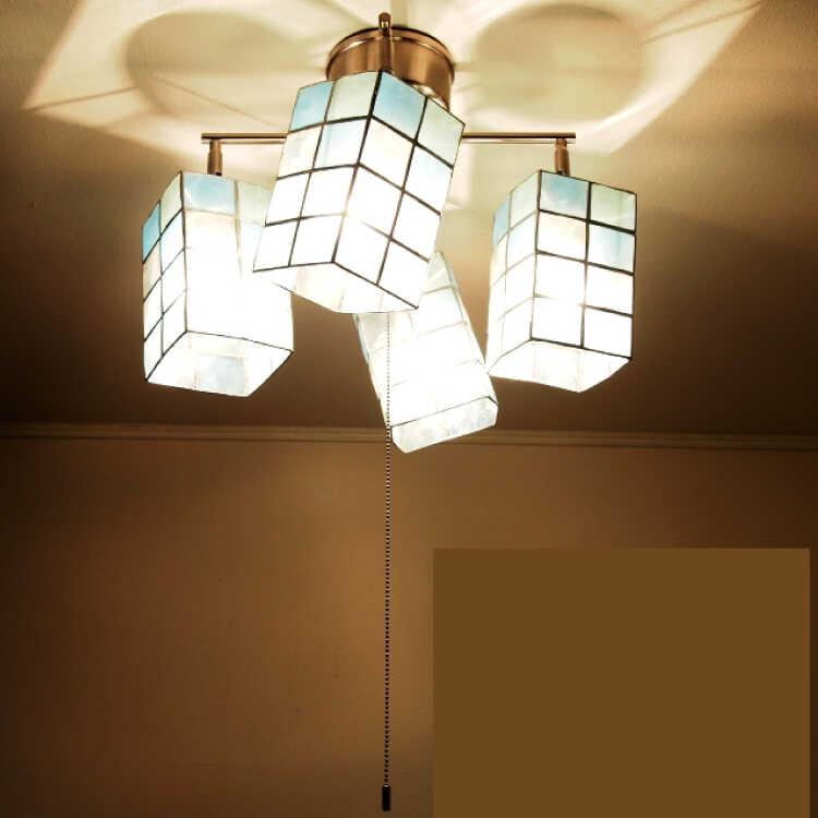 シーリングライト 天井照明 4灯 4畳 5畳用 6畳用 青色 ブルー カピス貝