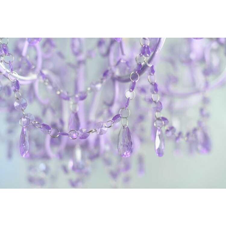 シャンデリア 8灯 ラベンダー色 紫 パープル かわいい プリンセス 