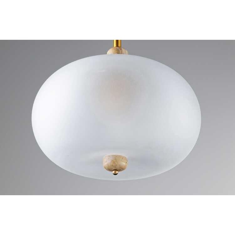 ペンダントライト 1灯 おしゃれ 照明 フロストガラス 大理石 上品 楕円