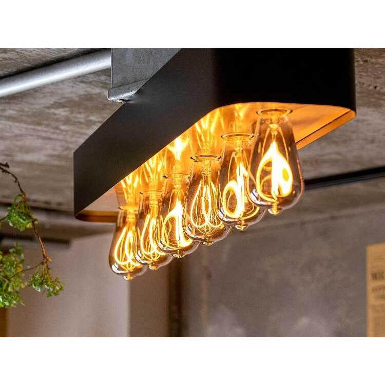 シーリングライト 6灯 リビング ワンルーム 明るい led電球 おしゃれ カフェ風 バー風 モダン ヴィンテージ風 レトロ アンティーク ブラック |  | 02