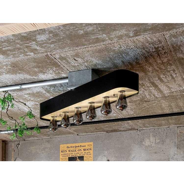 シーリングライト 6灯 リビング ワンルーム 明るい led電球 おしゃれ カフェ風 バー風 モダン ヴィンテージ風 レトロ アンティーク ブラック |  | 05