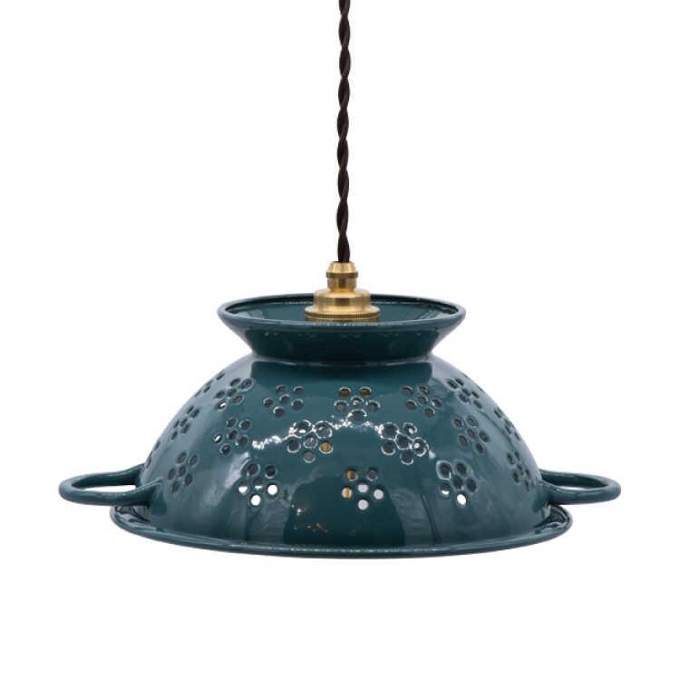 ペンダントライト 1灯 ブルー ホーロー製 LED電球付き おしゃれ