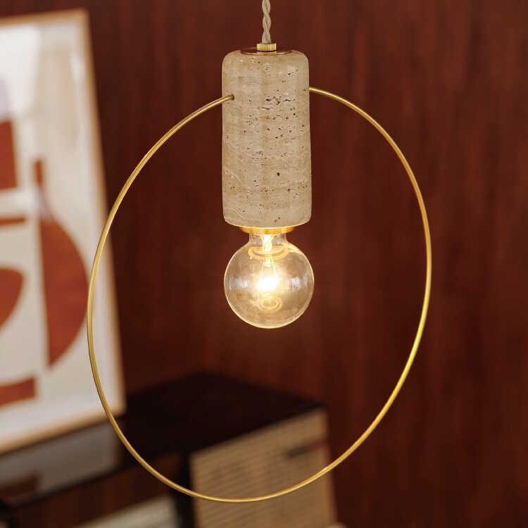 大理石のリングデザイン・ペンダントライト1灯 LED使えます