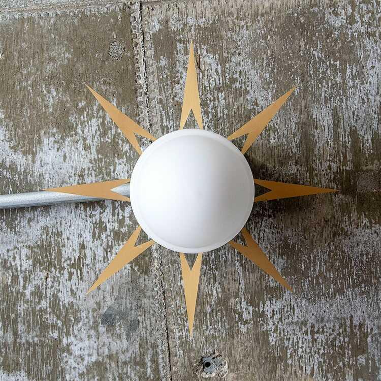 太陽モチーフのミッドセンチュリー風シーリングライト LED対応