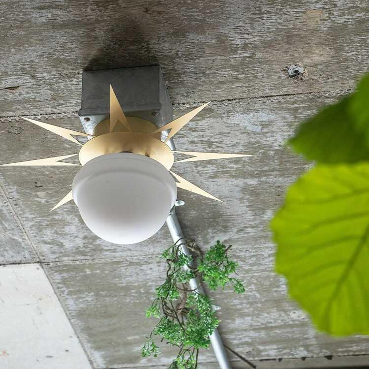 太陽モチーフのミッドセンチュリー風シーリングライト LED対応