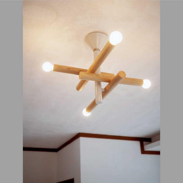 リビングが北欧テイストに！4灯シーリングライト ナチュラル色 天然木製 おしゃれ 天井照明 サブ照明 リビング 玄関 キッチン ダイニング インテリア シンプル |  | 05