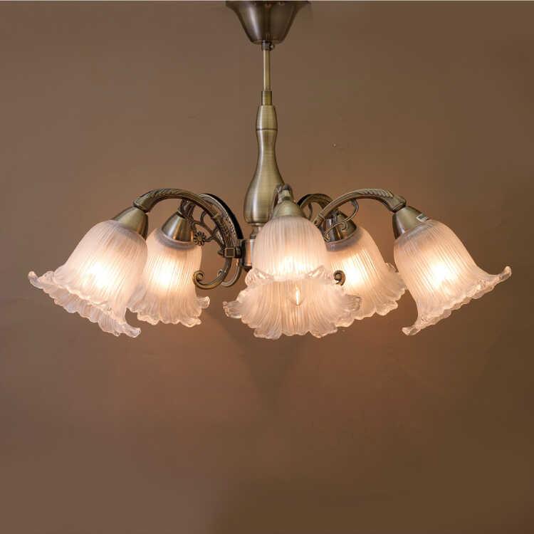 お花のガラスシェードがかわいい5灯シーリングライト アンティークブロンズ色 おしゃれ 天井照明 サブ照明 リビング 玄関 階段の踊り場 ダイニング インテリア |  | 02