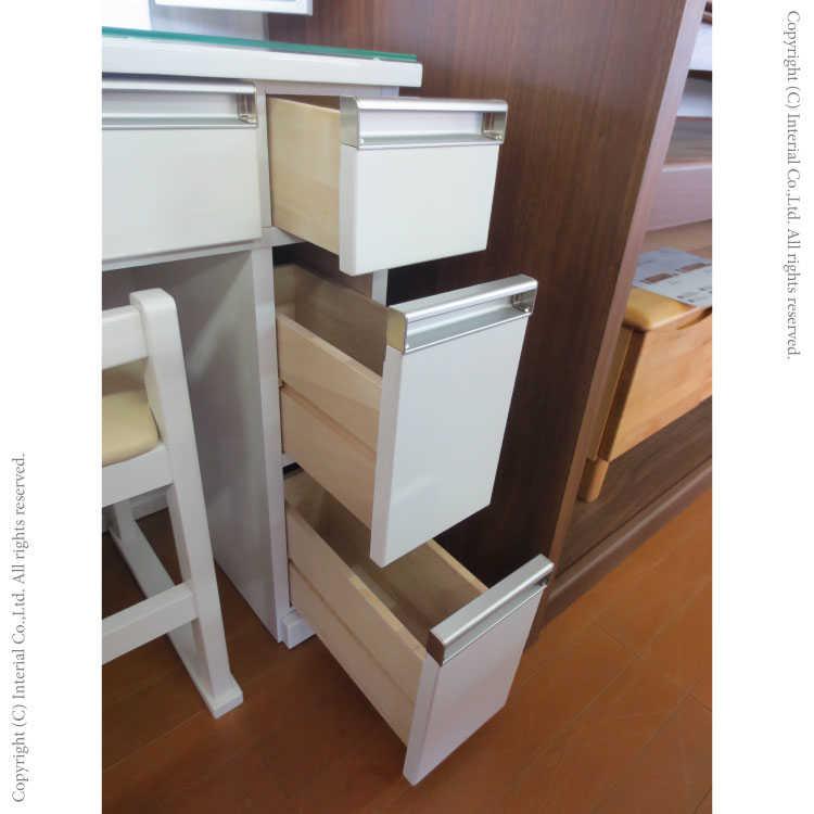 3面鏡 ドレッサー 鏡台 チェア付 椅子セット 鏡面 光沢 ホワイト 白