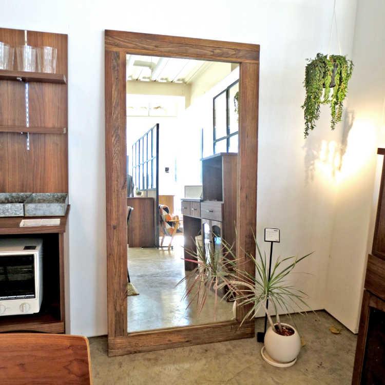 スタンドミラー 鏡 全身鏡 姿見 大型 幅90cm ヴィンテージ調 おしゃれ