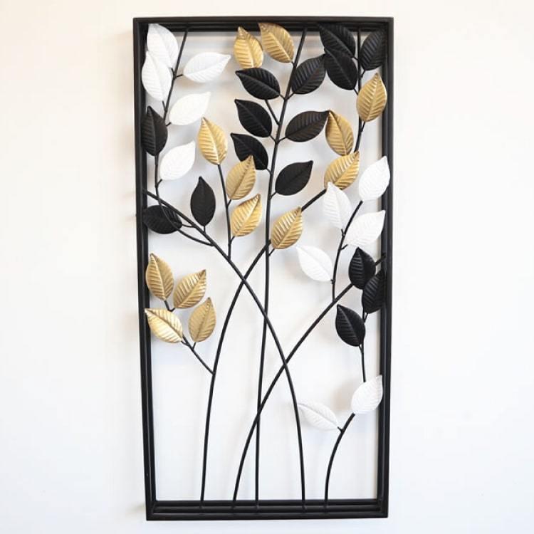 ウォールアート アイアン 壁飾り 壁掛け パネル 植物 リーフ オシャレ