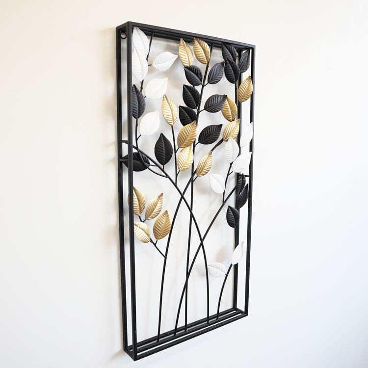 ウォールアート アイアン 壁飾り 壁掛け パネル 植物 リーフ オシャレ