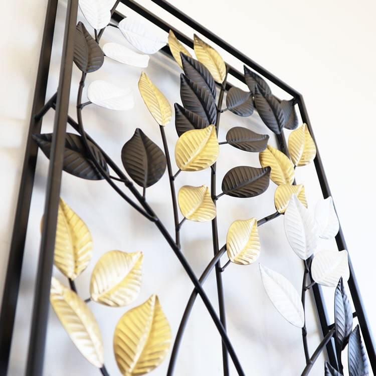 ウォールアート アイアン 壁飾り 壁掛け パネル 植物 リーフ オシャレ