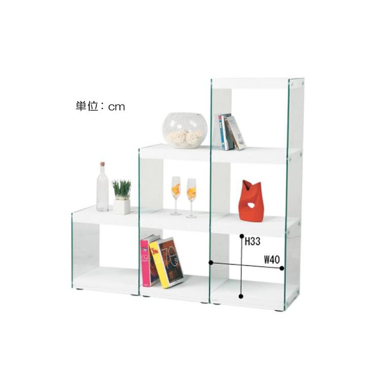 3段ディスプレイシェルフ マルシェ3段ディスプレイラック（横型）（パイン材）無塗装 : F