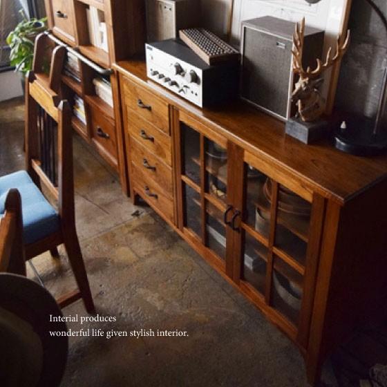 幅120cm・レトロテイスト・天然木ミンディ製キャビネット（完成品） |  | 04