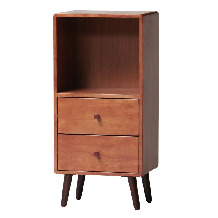 チェスト 幅40cm 天然木製 ラバーウッド製 北欧 完成品 ブラウン