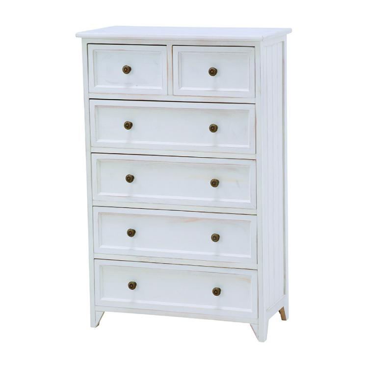 フレンチスタイル☆白家具☆5段チェスト フレンチスタイル☆白家具☆5段チェスト