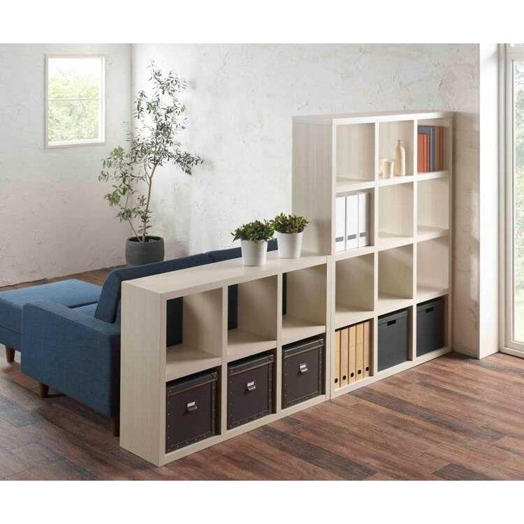 オープンラック 3段 縦横 2WAY 収納家具 間仕切り 木目調 日本製 完成品 |  | 08